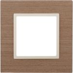 Рамка ЭРА 14530107 на 1 пост, дерево, Elegance, ясень, слоновая кость Б0034566 (артикул 16109957) – фото 1