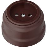 Розетка Bylectrica РА16-0201 1-местная б.з 16А ОУ, серия РЕТРО, шоколад (артикул 17384532) – фото 1