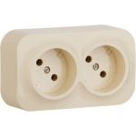 Розетка Legrand 2X2К без шторок, слоновая кость 782242 (артикул 16015255) – фото 1