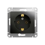 1-местный механизм розетки Schneider Electric скрытой проводки 1модуль Glossa 16А IP20 с заземлением антрацит GSL000743 (артикул 18124393) – фото 1