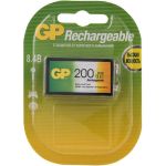 Перезаряжаемые аккумуляторы GP 20R8H 9V Крона 1 шт. в блистере. 20R8H-2CRU1 (артикул 15920400) – фото 1