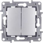 Механизм переключателя Legrand 2-кл. СП Etika алюминий Leg 672412 1066887 (артикул 15788609) – фото 1