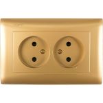 Двухместная розетка Volsten V01-16-R22-S Magenta Dorado, 10045 (артикул 15590957) – фото 1