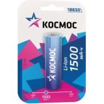 Аккумулятор Космос 18650 LI-ion 1500 mAh 1BL без защиты. KOC18650Li-ion15UBL1 (артикул 16160490) – фото 1