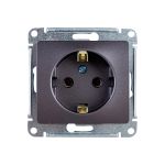 1-местный механизм розетки Schneider Electric скрытой проводки Glossa 16А IP20 250В с заземлением графит GSL001343 (артикул 18123967) – фото 1