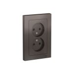 Розетка Schneider Electric 2-м ATLAS DESIGN без заземления, 16А, в сборе, мокко ATN000620 1240358 (артикул 15846284) – фото 1