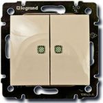 Двухклавишный выключатель Legrand Valena 774328 с подсветкой, крем (артикул 15142475) – фото 1