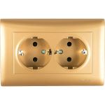 Двухместная розетка с заземлением Volsten V01-16-R24-S Magenta Dorado, 10046 (артикул 15590790) – фото 1