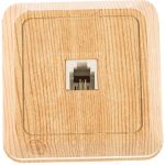 Розетка открытой установки TФ RJ-11 IP20, сосна TDM Ладога SQ1801-0057 (артикул 15516582) – фото 1