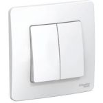 2-клавишный выключатель Schneider Electric BLANCA 6А, 250В, БЕЛЫЙ BLNVS006501 (артикул 16314293) – фото 1