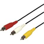 Шнур REXANT 3 RCA - 3 RCA, длина 3 метра, черный 17-0204 (артикул 16197150) – фото 1
