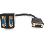 Разветвитель Cablexpert, VGA, HD15M/2x15F, 1 компьютер - 2 монитора, CC-VGAX2-20CM (артикул 16206473) – фото 1