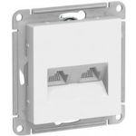 Двойная компьютерная розетка Schneider Electric ATLASDESIGN RJ45+RJ45, категория 5E, БЕЛЫЙ ATN000185 (артикул 16313798) – фото 1