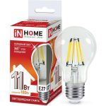 Светодиодная лампа IN HOME LED-A60-deco 11Вт 230В Е27 6500К 990Лм прозрачная 4690612026169 (артикул 16033392) – фото 1