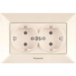 Розетка Panasonic 2-я с/з крем Arkedia 54744 WMTC0205-2BG-RES (артикул 16154704) – фото 1