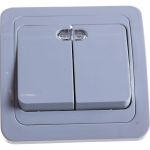 Выключатель IN HOME 2кл с подсветкой CLASSICO белый 2123 4680005959877 (артикул 15918909) – фото 1
