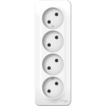4-ая розетка Schneider Electric BLANCA открытой установки, без заземления, без шторок, белый BLNRA000411 (артикул 16314213) – фото 1