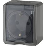 Розетка ЭРА 11-2402-03 2P E IP54, шторки, 16A-250В, ОУ, серый Б0020715 (артикул 15980759) – фото 1