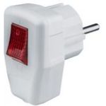Угловая вилка с выключателем Navigator NCA-PL05-16A-ESC-WH с заземлением, белая 61364 (артикул 16288845) – фото 1
