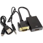 Переходник Cablexpert VGA-HDMI, 15F/9M, длина 15см, аудиовыход Jack 3,5, питание от USB A-VGA-HDMI-01 (артикул 16206505) – фото 1