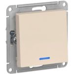 1-клавишный выключатель Schneider Electric ATLASDESIGN с подсветкой, 10АХ, БЕЖЕВЫЙ ATN000213 (артикул 16314367) – фото 1