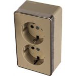 Розетка WERKEL WL15-02-03 двойная с заземлением Gallant слоновая кость a036784 (артикул 15777314) – фото 1