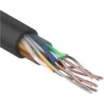 Кабель REXANT UTP, 4PR, 24AWG, CU, CAT5e, 100МГц, PE, OUTDOOR, бухта 25 м, черный 01-0045-25 (артикул 16197298) – фото 1