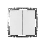 2-клавишный выключатель STEKKER механизм, GLS10-7104-01, 250V, 10А, серия Катрин, белый 39300 (артикул 19654254) – фото 1