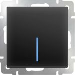 Выключатель WERKEL WL08-SW-1G-LED одноклавишный с подсветкой черный матовый a029871 (артикул 15777355) – фото 1