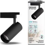 Трековый светильник GAUSS цилиндр 24W 1830lm 4000K 180-240V IP20 65х210мм черный LED 1/40 TR071 (артикул 16856563) – фото 1