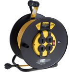 Силовой удлинитель на катушке Inforce 4 гнезда, с/з ПВС 3х1,5 16A 50м IP44 09-15-06 (артикул 16232621) – фото 1