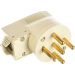Силовая вилка Legrand 3К+Н+З 20A выход кабеля сбоку, слоновая кость 55157 (артикул 16015180) – фото 1