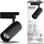 Трековый светильник GAUSS цилиндр 16W 1680lm 4000K 180-220V IP20 65х206мм черный LED 1/40 TR082 (артикул 16856503) – фото 1