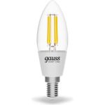 Умная Wi-fi филаментная лампочка Gauss, Smart Light DIM E14 C35 4,5 Вт 2700-6500K, диммируемая, управление голосом/смартфоном 1230112 (артикул 16404243) – фото 1