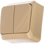 Двухклавишный выключатель Schneider Electric ОП Этюд 10А IP20 кремовый BA10-002K (артикул 15873770) – фото 1