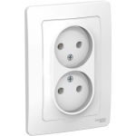 Двойная розетка Schneider Electric BLANCA без заземления без шторок, БЕЛЫЙ BLNRS000021 (артикул 16313793) – фото 1
