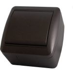 1-клавишный выключатель TDM открытой установки IP44 10А шоколад Селигер SQ1818-0201 (артикул 16533981) – фото 1