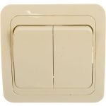 Выключатель UNIVersal Валери 2 клавиши, слоновая кость ivory Б-В0023 (артикул 16174749) – фото 1