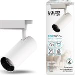 Трековый светильник GAUSS цилиндр 20W 1650lm 4000K 180-240V IP20 65х210мм белый LED 1/40 TR068 (артикул 16856515) – фото 1