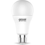 Умная Wi-fi лампочка Gauss, Smart Light RGBW E27 A60 10 Вт 2700-6500K, с изменением цвета, управление голосом/смартфоном 1180112 (артикул 16233552) – фото 1
