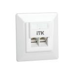Внутренняя информационная розетка IEK ITK RJ45 кат. 5Е UTP 2 порта CS2-1C5EU-2-1 (артикул 19640148) – фото 1