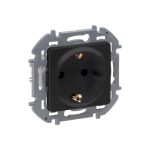 Розетка Legrand 2К+З - немецкий стандарт - 16 А - 250 В - INSPIRIA - антрацит 673723 (артикул 20964579) – фото 1