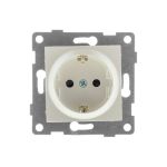 Механизм розетки GUSI ELECTRIC 1-ой с заземлением, с защитными шторками, СУ, 16А, 250В, жемчуг С11Р4-028 (артикул 17163211) – фото 1