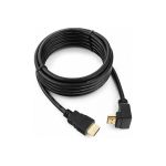 Кабель HDMI Cablexpert 3.0 м v1.4 19M/19M угловой разъем черный CC-HDMI490-10 (артикул 16205182) – фото 1