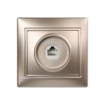 Компьютерная розетка Smartbuy RJ45 1-местная шампань Венера SBE-01c-S1-RJ (артикул 16051805) – фото 1