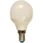 Светодиодная лампа Uniel LED-G45-6W/WW/E14/FR/MB PLM11WH. Форма «шар», матовая. UL-00002375 (артикул 15931768) – фото 1