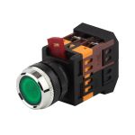 Кнопка ЭРА ABLFS-22 зеленый, d22мм, неон, 240В, 1з+1р, 10/400/6000 Б0045656 (артикул 16452606) – фото 1
