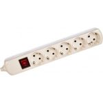 Колодка K-5es заземление, выключатель, 5 гнезд ЭРА C0045326 (артикул 15406315) – фото 1