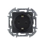 Розетка 2К+З 16А 250В с зарядным устройством USB C Legrand 1.5А 5В - INSPIRIA - антрацит 673773 (артикул 20964513) – фото 1