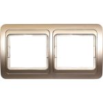 Рамка Smartbuy 2-местная горизонтальная шампань Марс SBE-02c-00-FR-2 (артикул 16051931) – фото 1